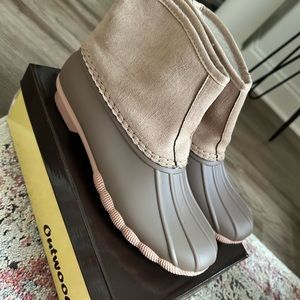 Outwoods Lined Suede and Rubber Boots